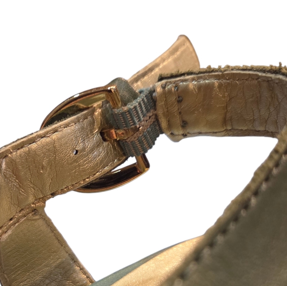 Seychelles - Olive Green Strappy Peep-toe Slingback 3" High Heels Sandals - Picture 8 of 10